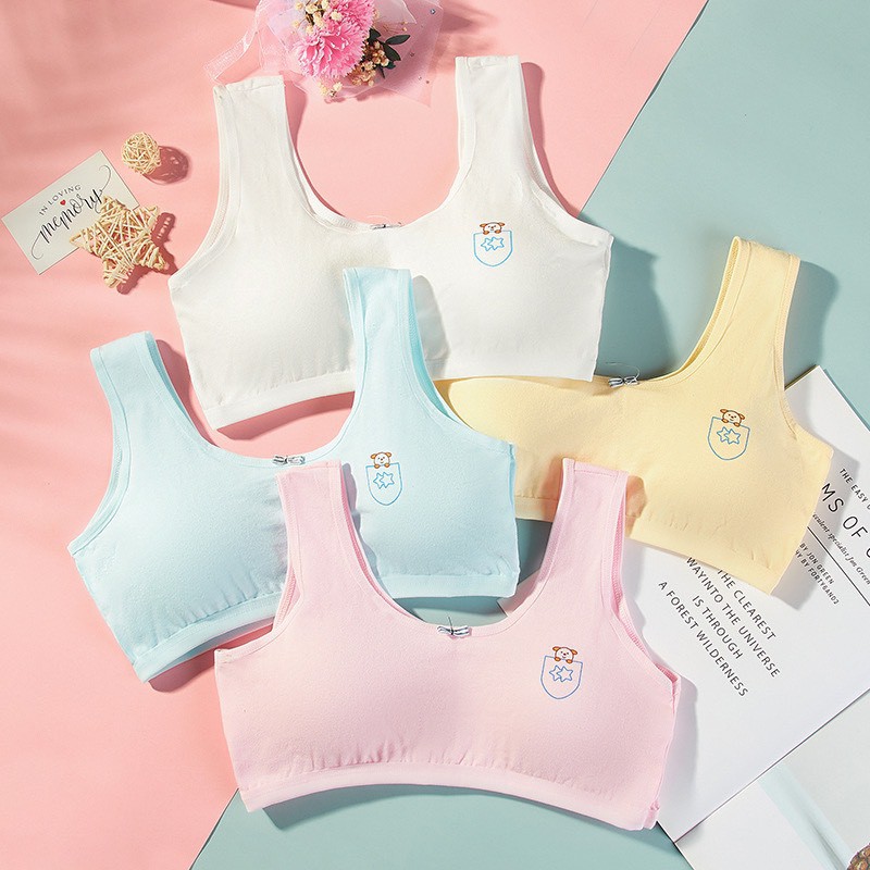 Áo Lót Bé Gái Học Sinh Có Lót Ngực Chất Cotton Hàng Quảng Châu Cao Cấp (AL8)