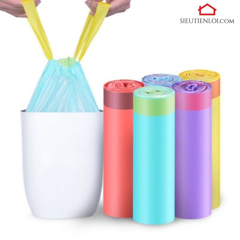 Túi Đựng Rác Lớn Tự Hủy,Có Quai Xách Dây Rút Siêu Tiện Lợi Thông Minh Giá Rẻ