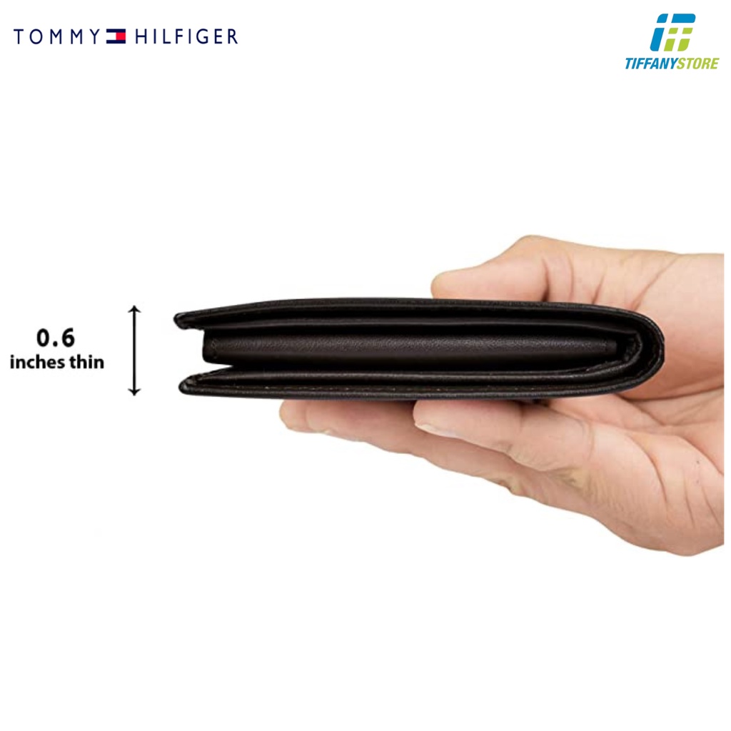 Ví nam Tommy Hilfiger Men's Leather Slim Bifold Wallet - Ví da mềm màu nâu - 31TL22X060 - hàng chính hãng - Nhập tại Mỹ