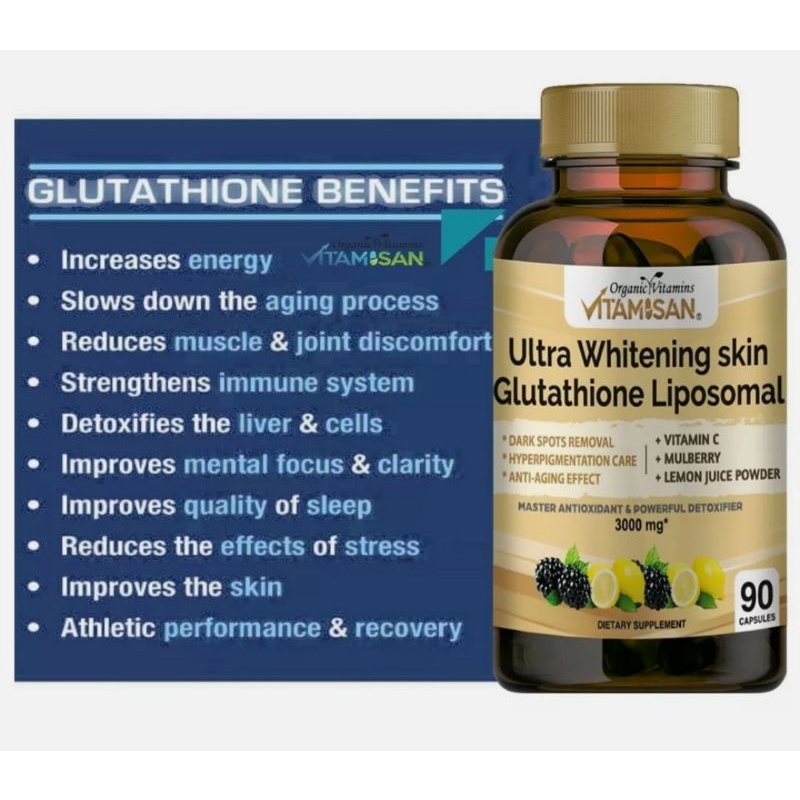 Viên Uống Trắng Sáng Da Liposomal Glutathione 3000mg Alpha lipoic acid NAC Vitamin C Giảm Nám Whitening Skin Vitamisan