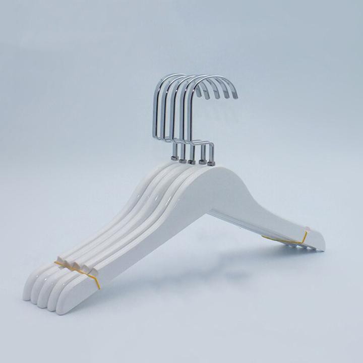 Móc treo quần áo trẻ em gỗ trắng sơn xước KTN 32cm ( Bộ 10 Móc)