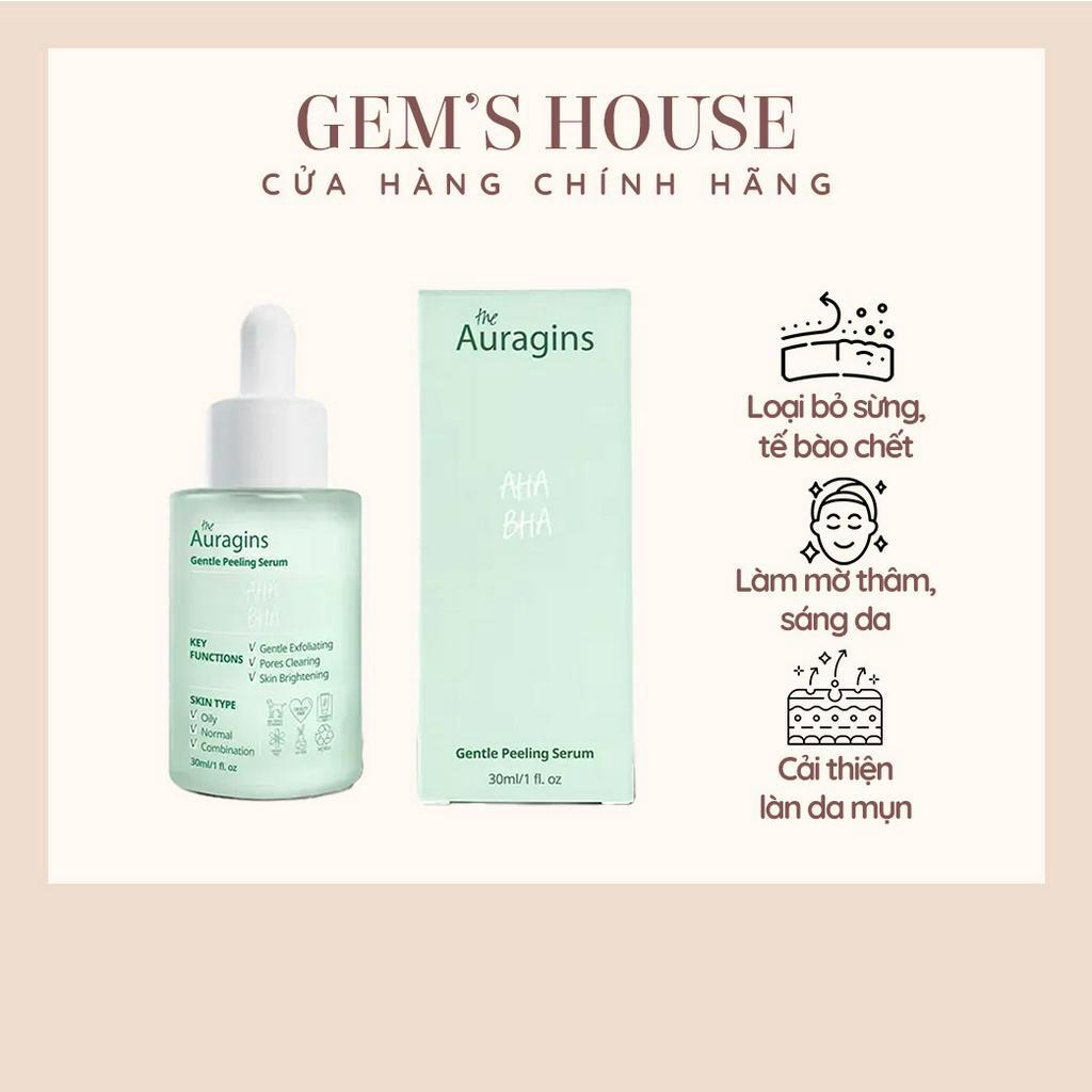 Serum Tẩy Tế Bào Chết The Auragins 7.5% AHA + 0.5% BHA Gentle Peeling Serum 30ml