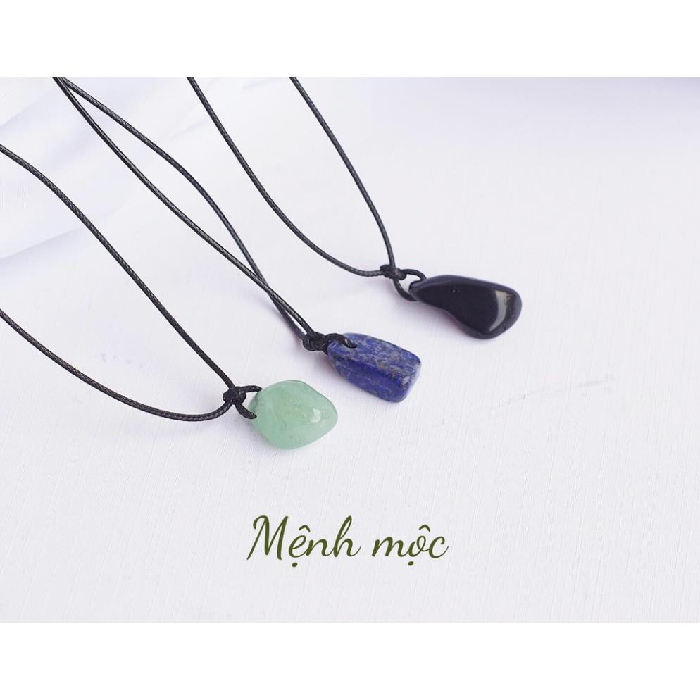 Dây chuyền đá thanh tẩy vải dù handmade, mặt đá tinh thể tự nhiên An Gem