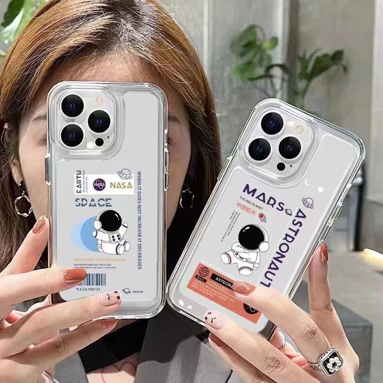 Ốp Điện Thoại Silicon Mềm Hình Phi Hành Gia Nhỏ Cho IPhone 12 13 11 Pro Max X Xs Max Xr 7 8 Plus