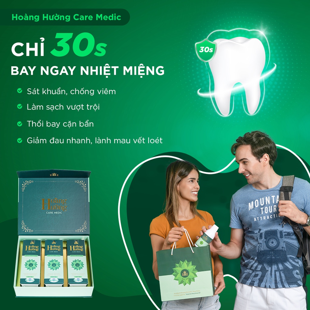 Nước Súc Miệng Thơm Miệng Hoàng Hường Care Medic Ngăn Ngừa Nâu Răng, Kháng Khuẩn, Trắng Răng, Thơm Miệng