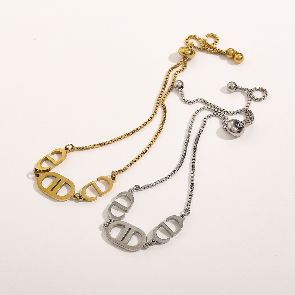 Vòng Tay Dior Bằng Thép Titan Thiết Kế Đục Lỗ Thời Trang