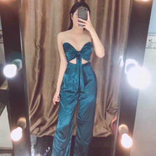 SALE 50% - Set áo yếm lụa quần suông sexy