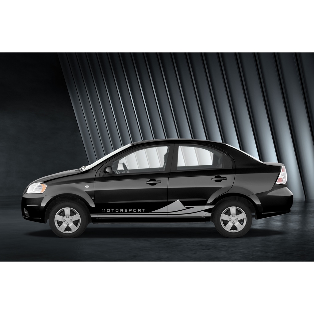 Tem sườn xe Aveo - Decal dán xe Aveo màu đen