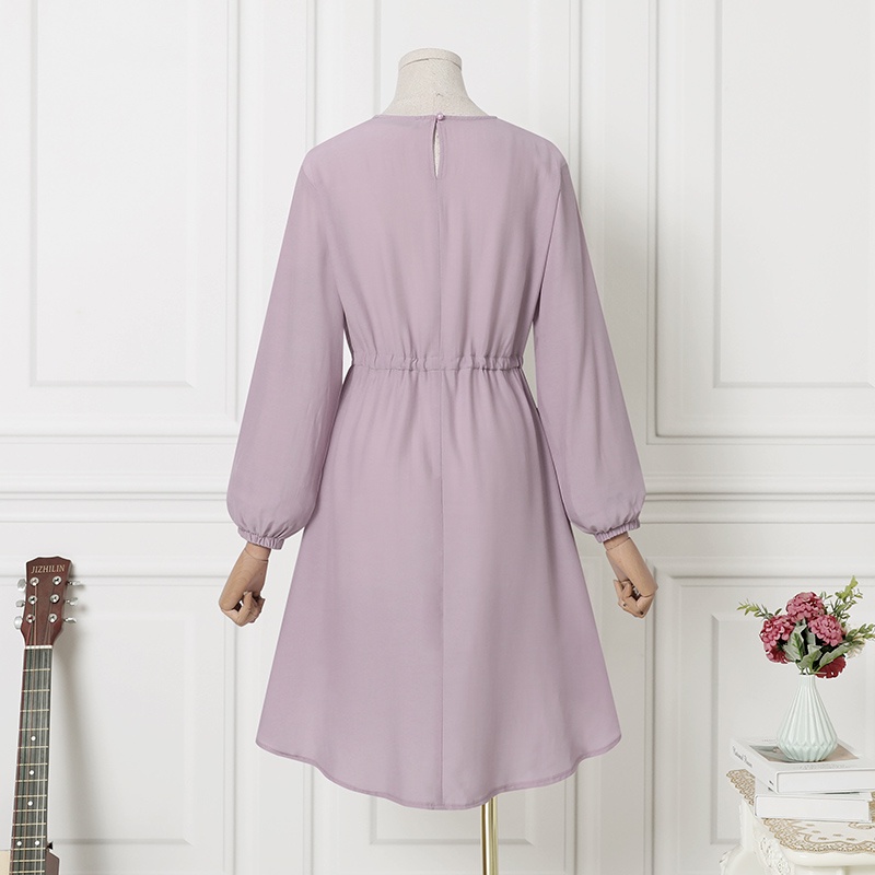 ZANZEA Áo Kiểu Dài Tay Màu Trơn Cột Dây Eo Thanh Lịch Cho Phụ Nữ Hồi Giáo