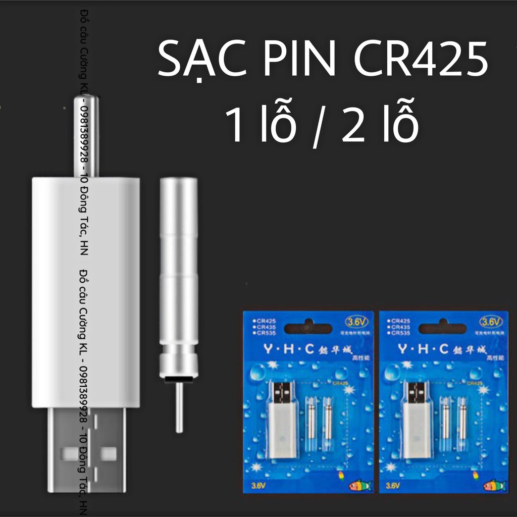 Bộ sạc USB pin câu tay CR425