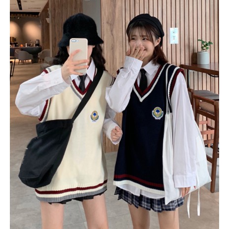 Áo gile nữ vải len ulzzang học sinh sinh viên, ao thu đông nữ 2020 | BigBuy360 - bigbuy360.vn