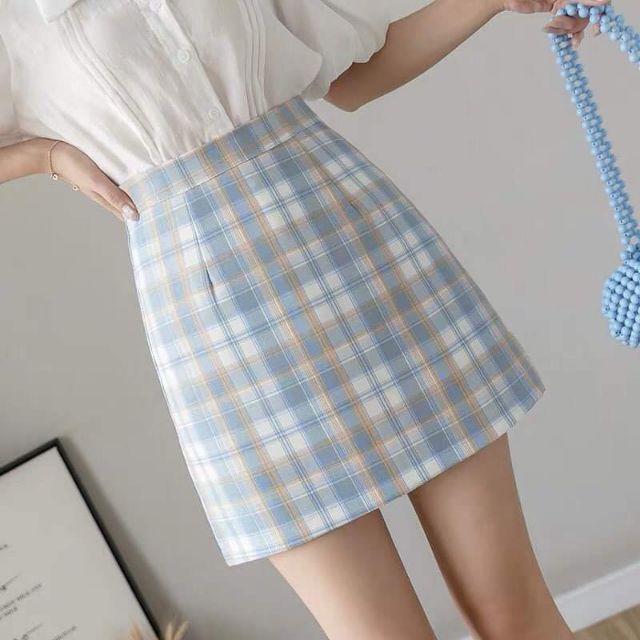 Chân váy kẻ pastel hot hit ( có ảnh thật/ hàng sẵn)