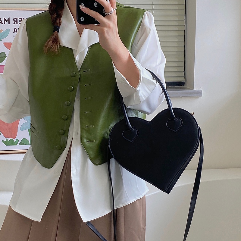 Túi Đeo Chéo Màu Đen Phong Cách retro Thời Trang Cho Nữ