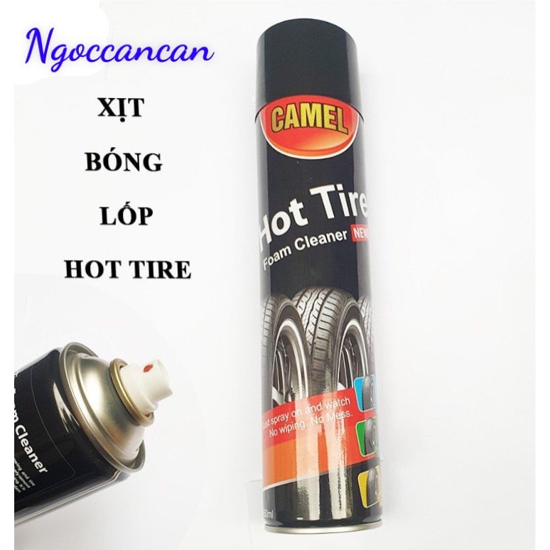 Chai Xịt Bóng Lốp, Dưỡng Lốp Ô Tô Hot Tire Camel 650ml