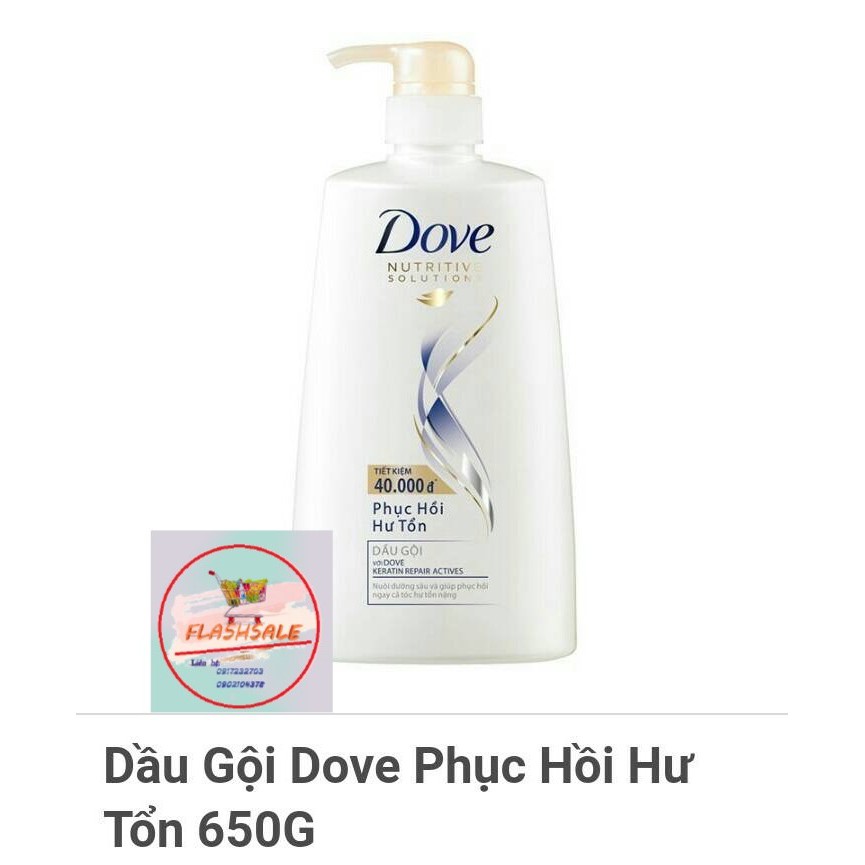 #Combo 2 dầu gội Dove phục hồi hư tổn 650g