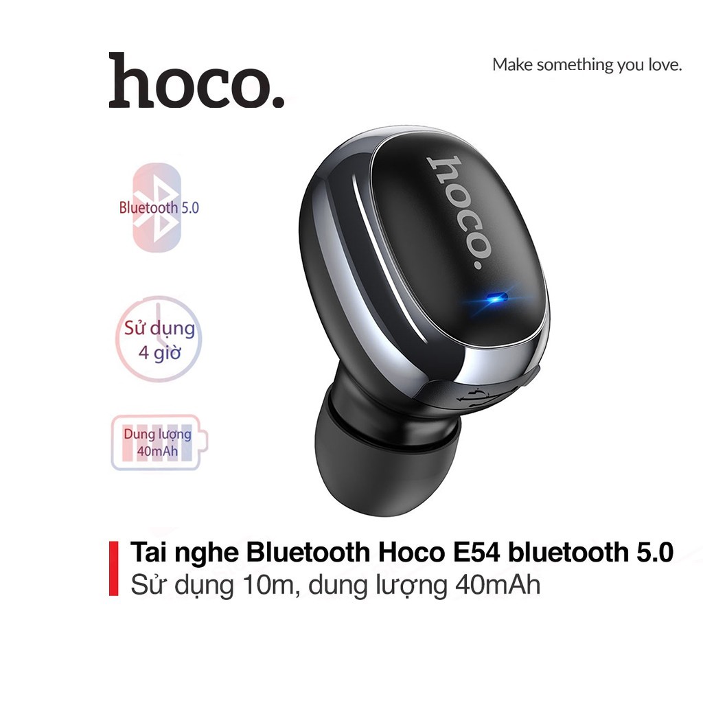Tai nghe mini Hoco E54 pin 40mAh, 4 giờ nghe gọi , Bluetooth 5.0 chất liệu cao cấp