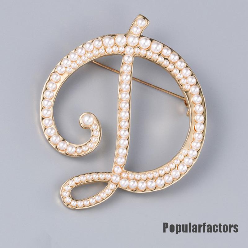 1 Trâm Cài Áo Chữ Cái Đính Ngọc Trai Sang Trọng