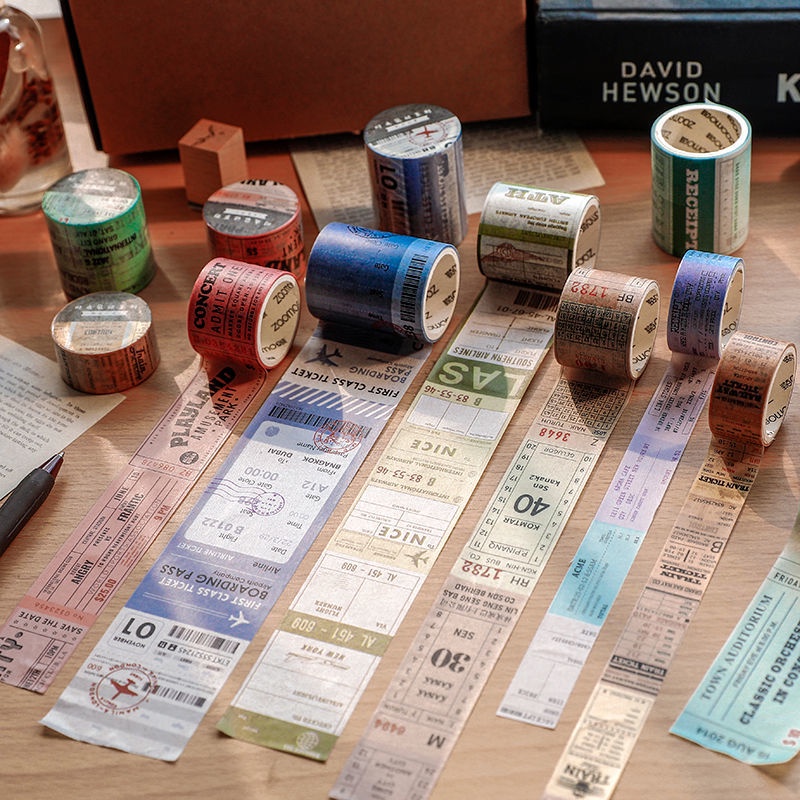 Băng keo Washi tape phong cách vintage ticket - 6 Style