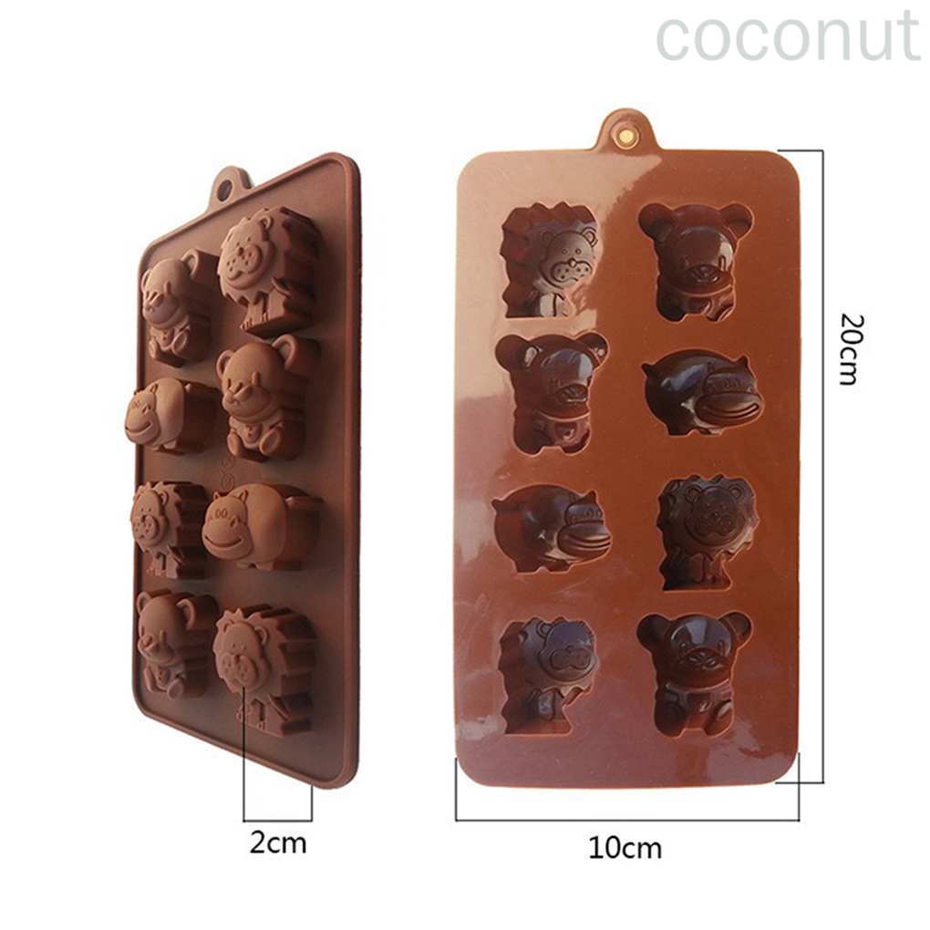 Khuôn làm bánh/ xà phòng 8 ngăn tạo hình động vật 3d DIY