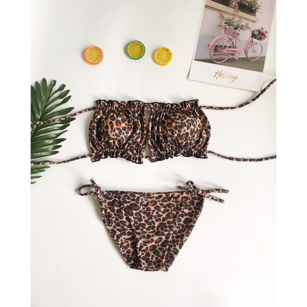 Bikini viền bèo cúp ngang(7 màu)