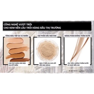 ngoclan Kem Nền Che Phủ Hoàn Hảo, Bền Màu Lâu Trôi Maybelline Super Stay 24H Full Coverage Foundation 30ml