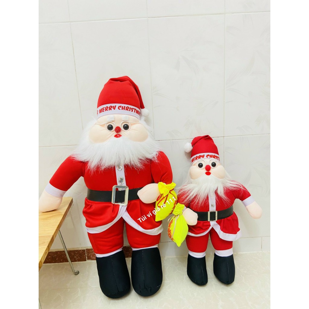 Gấu bông ông già noel râu dài, quà tặng giáng sinh- vải nhung hàn quốc an toàn cho bé- hình thật