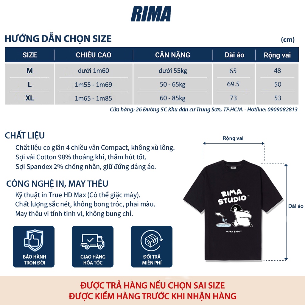 Áo Thun Tay Lở PENGUIN Phông Rộng Nam Nữ Unisex Cotton Cao Cấp Đẹp Ngắn Freesize Hình Trắng Đen Xanh Navy Họa Tiết RIMA