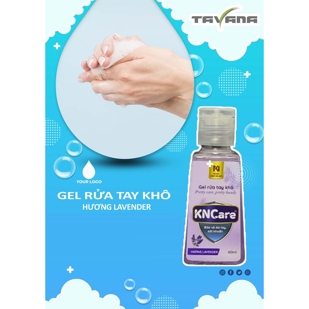 Gel rửa tay khô, sát khuẩn KNcare 60ml ( Mùi Lavender)