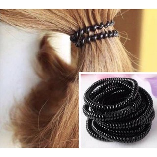 Dây cột tóc lò xo Size bé mini màu đen ( 5 sợi )