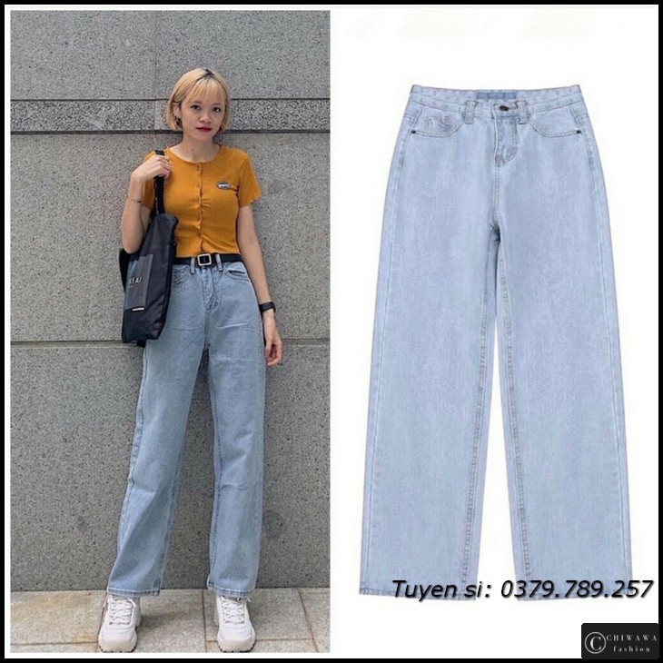 [Sỉ] Quần jean nữ baggy giá rẻ TA02