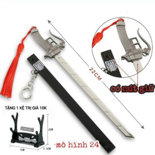 [22cm] Mô hình móc khóa kiếm trong Attack on Titan sword swordsThép nguyên khối Titan levi eren mô hình để bàn PC Gaming