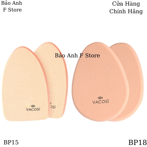 Bông phấn ướt trang điểm giọt nước và oval vacosi (BP15 &amp; BP18)