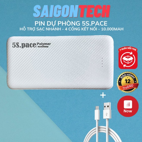 Sạc Dự Phòng 10000Amh Pin Dự Phòng 5s Pace Zin Hàng Việt Nam Bảo Hành 12 Tháng