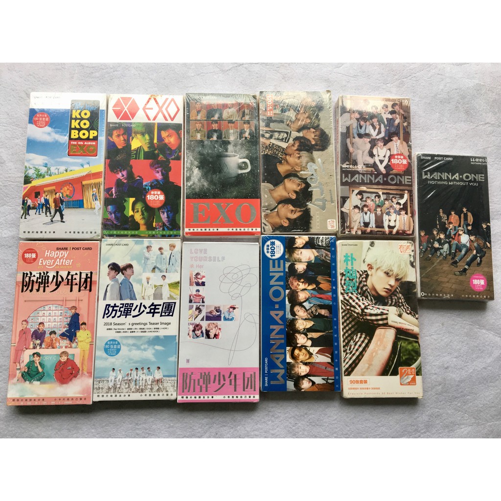 Hộp card/poscard BTS, EXO, GOT7, WANA ONE