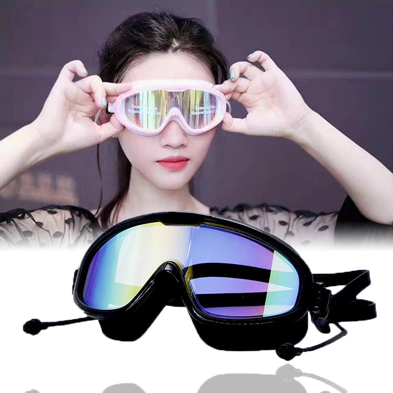 Kính Bơi Chuyên Nghiệp Trong Suốt Chống Tia UV/Thấm Nước Có Nút Tai Và Nút Tai Cho Nam Và Nữ