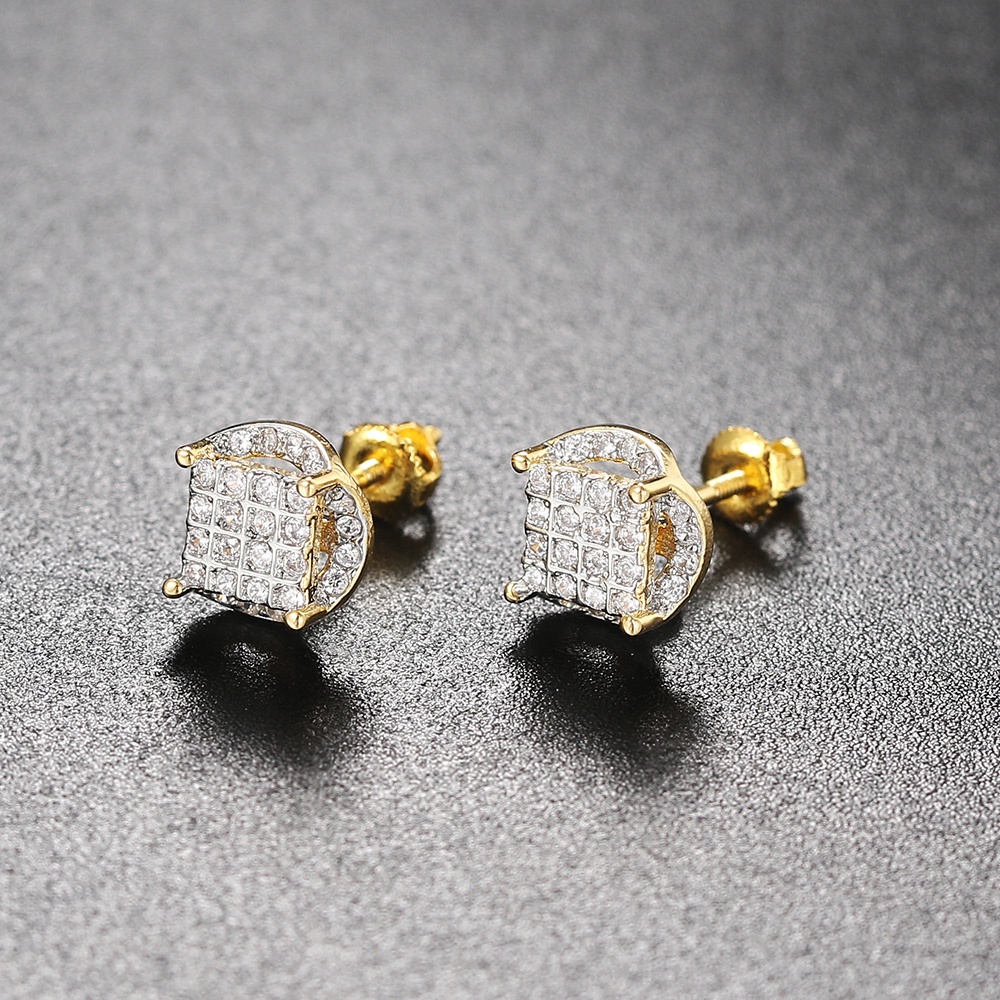 Khuyên Tai Hình Vuông Đính Đá Zirconia Thời Trang Cho Nam OHE132