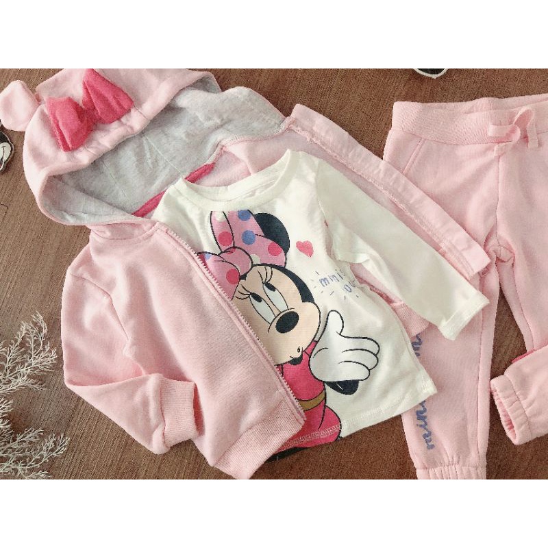 Bộ nỉ micky 3 món bé gái