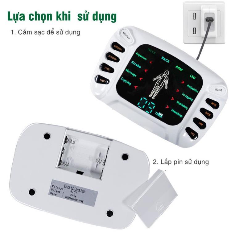 Máy Massage Xung Điện YTK-309B, Máy Massage Trị Liệu 8 Miếng Dán, Máy Mát Xa Xung Điện