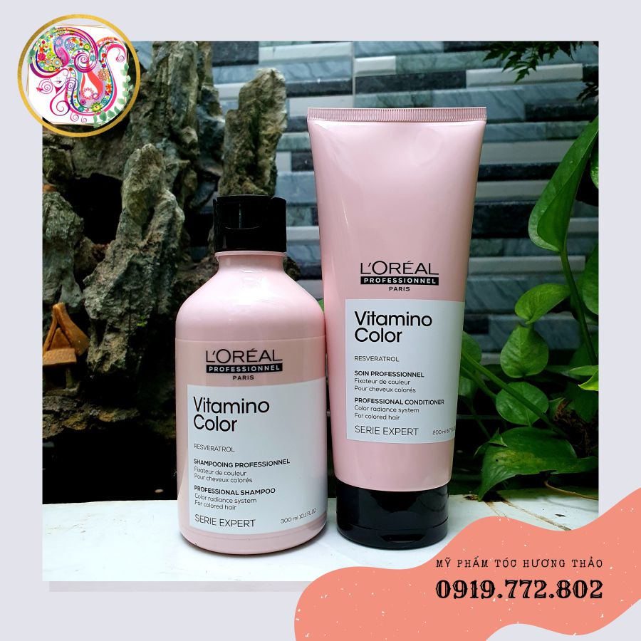 L'Oréal Cặp dầu gội xả giữ màu tóc nhuộm Loreal Professionnel Paris Vitamino color radiance