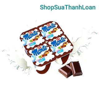 (GIAO HỎA TỐC) Vỉ 4 hộp Váng Sữa Monte 55g.