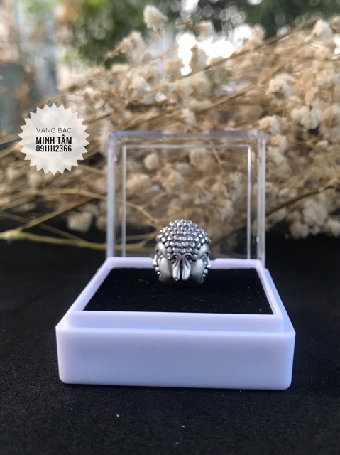 Charm Mặt Phật hai mặt bạc Thái cao cấp 999-Minh Tâm Jewelry