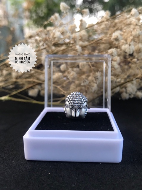 Charm Mặt Phật hai mặt bạc Thái cao cấp 925-Minh Tâm Jewelry