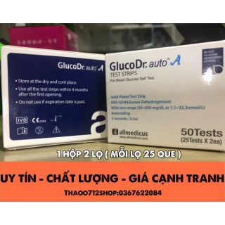 Que thử đường huyết Gluco Dr 50 que ( tặng kèm 50 kim lấy máu )