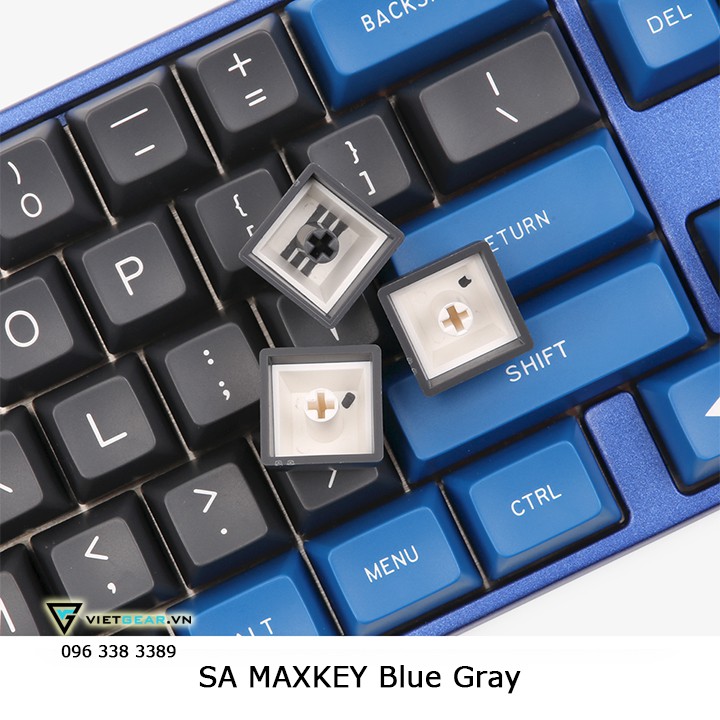 [Mã SKAMSALE03 giảm 10% đơn 200k] Bộ nút bàn phím SA Maxkey Blue Gray 131 nút, tặng kèm keypuller