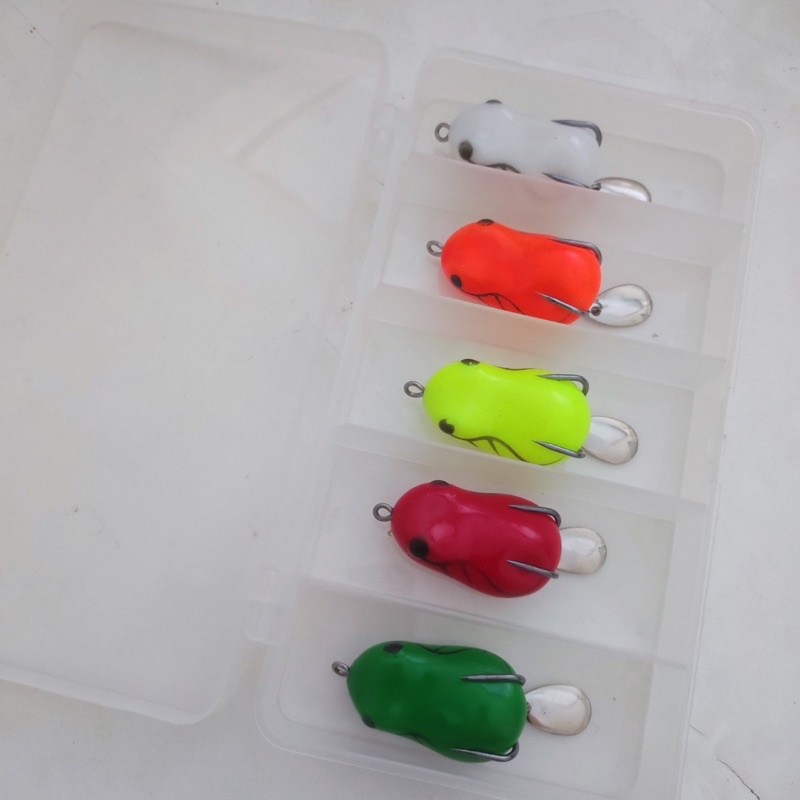 Combo 5 nhái hơi chuyên câu lure tặng kèm hộp đựng