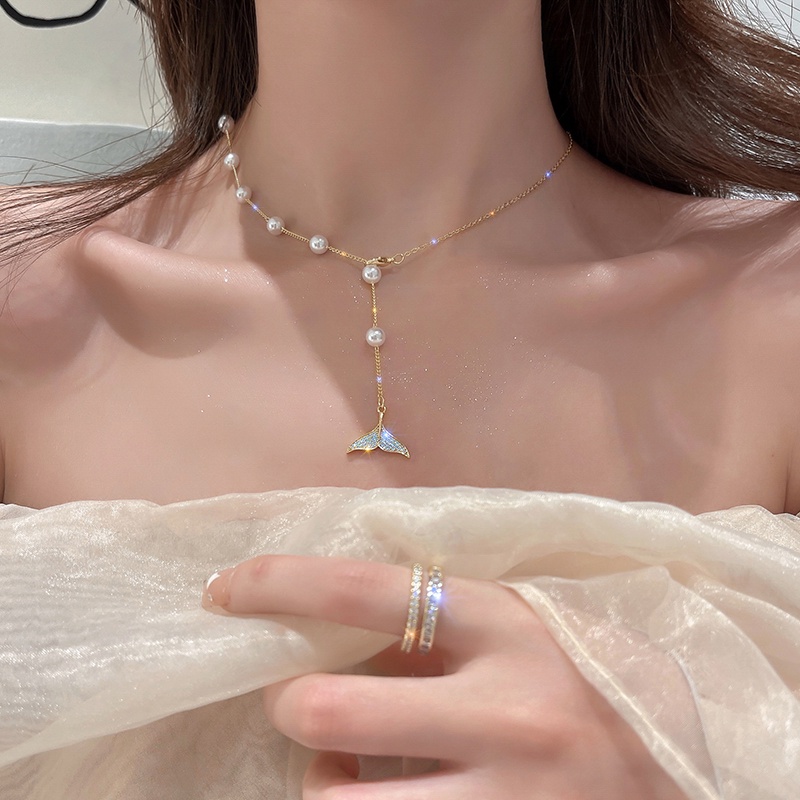 Vòng cổ Bell Mew nàng tiên cá đính đá lấp lánh VC174