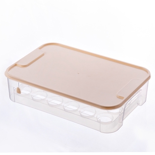 Stackable egg storage box with lid, kitchen refrigerator fresh-keeping box, household plastic egg rack holder, egg box