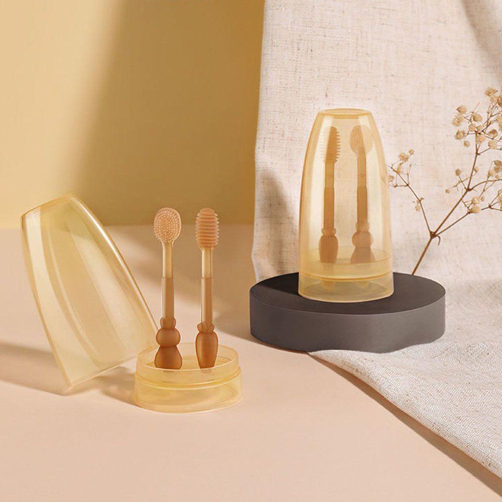 1 Bộ Bàn Chải Đánh Răng Silicone Cấp Thực Phẩm Cho Bé Sơ Sinh 0-18 Tháng