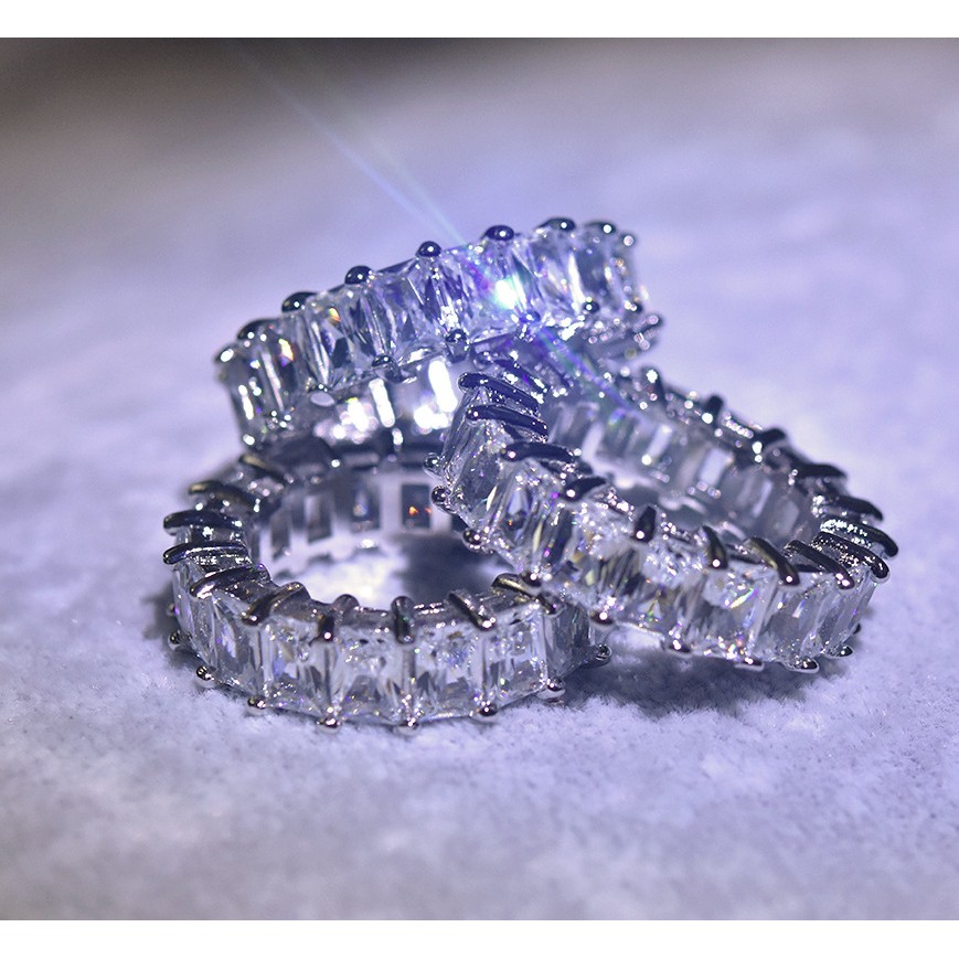 Nhẫn kim loại khảm đá phong cách sang trọng cho nữ