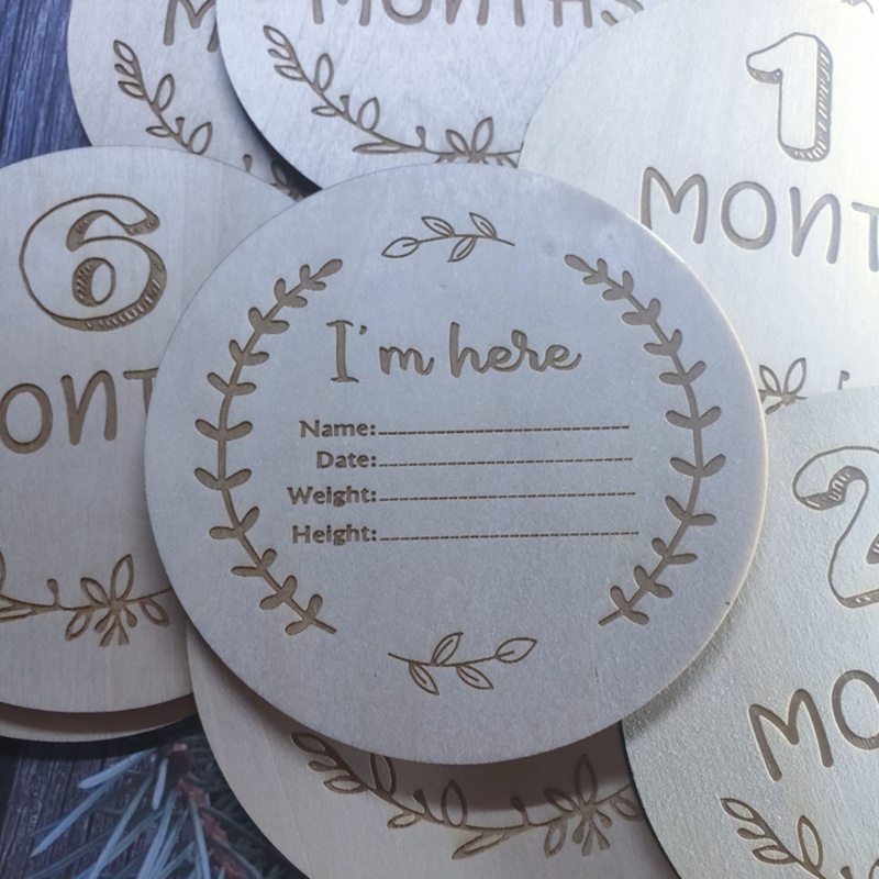 Set 2 Tấm Thẻ Ghi Âm Theo Tháng Làm Phụ Kiện Chụp Ảnh Cho Bé Sơ Sinh